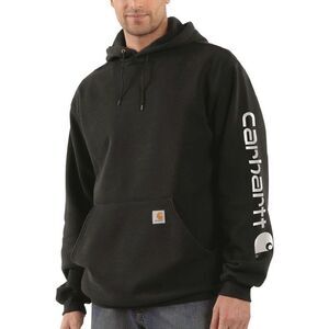 Carhartt Signature Sleeve Logo Midweight Hooded Sweatshirt Black XL NWT IN PKG
